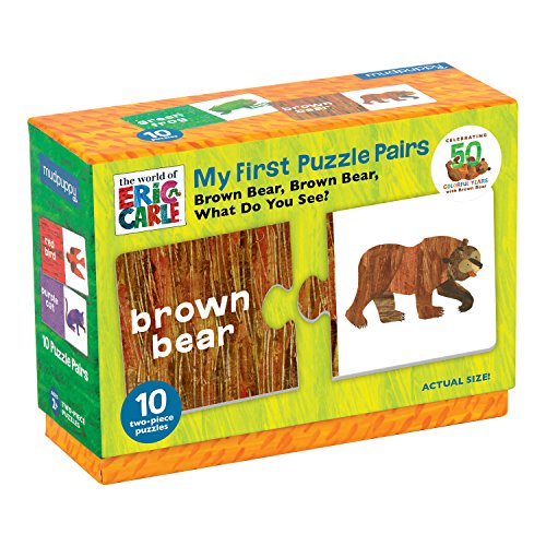Book Cover Mudpuppy The World of Eric Carle Brown Bear, Brown Bear What Do You See? My First Puzzle Pairs â€“ Great for Kids Age 2+ - 10 Sturdy 2-Piece Puzzles â€“ Teaches Problem-Solving, Colors, Fine Motor Skills