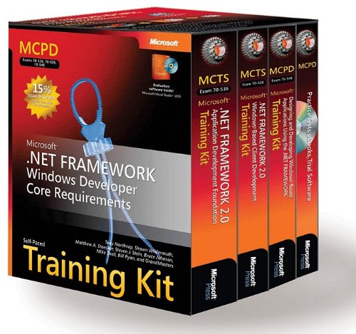 Book Cover MCPD Self-Paced Training Kit (Exams 70-536, 70-526, 70-548): Microsoft® .NET Framework Windows® Developer Core Requirements: Microsoft(r) .Net ... Requirements (Microsoft Press Training Kit)