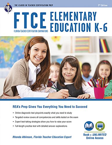 Book Cover FTCE Elementary Education K-6 Book + Online (FTCE Teacher Certification Test Prep)