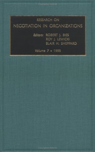 Research on Negotiation in Organizations, Volume 7 (Research on Negotiation in Organizations)