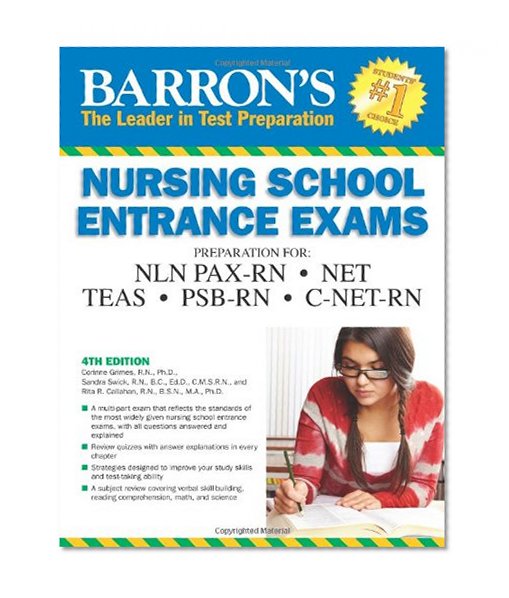 Book Cover Barron's Nursing School Entrance Exams, 4th Edition