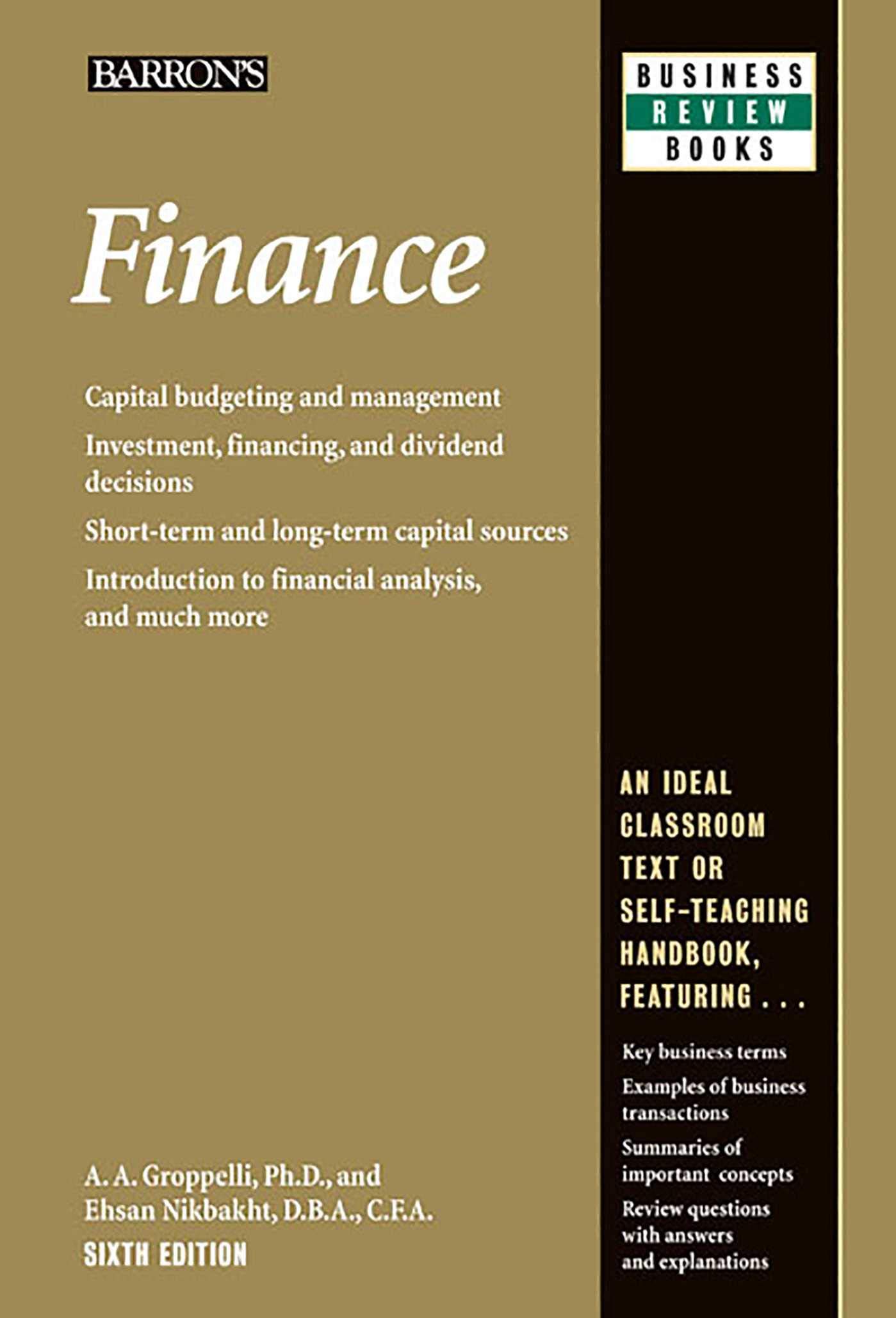 Book Cover Finance (Barron's Business Review Series)