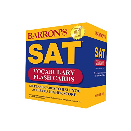 Book Cover Barron's SAT Vocabulary Flash Cards: 500 Flash Cards to Help You Achieve a Higher Score