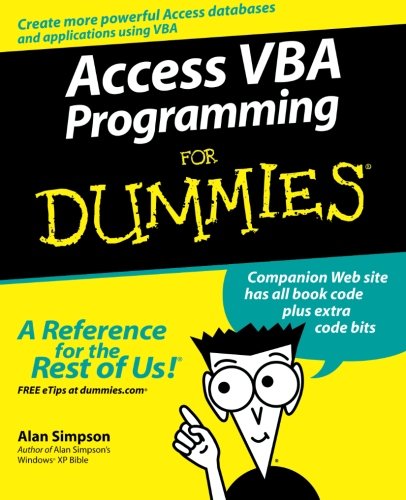 Book Cover Access VBA Programming For Dummies