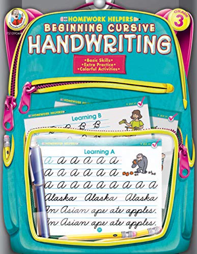 Book Cover Beginning Cursive Handwriting Homework Helper, Grade 3