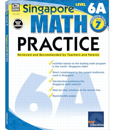 Book Cover Singapore Math Practice, Level 6A, Grade 7