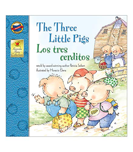 Book Cover The Three Little Pigs Los Tres Cerditos Bilingual Storybookâ€”Classic Children's Books With Illustrations for Young Readers, Keepsake Stories Collection (32 pgs)