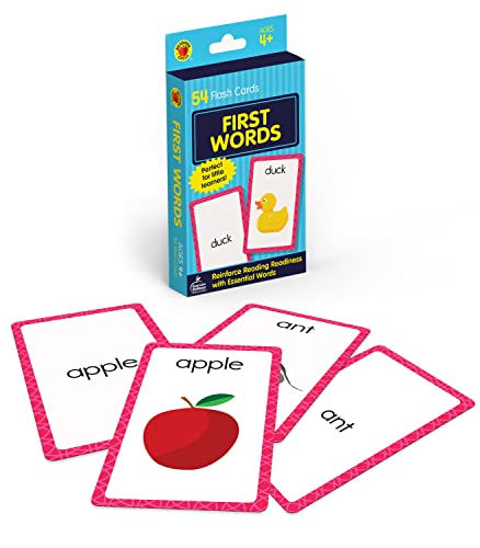 Book Cover Carson Dellosa First Words Flash Cardsâ€”Double-Sided, Common Words With Illustrations, Basic Animals, Food, Objects, Phonics and Reading Readiness Practice Set (54 pc)