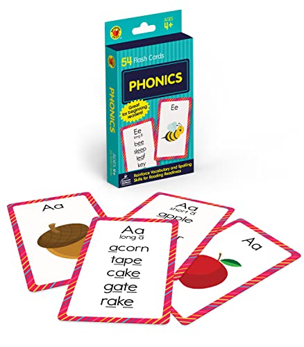 Book Cover Carson Dellosa Phonics Flash Cardsâ€”PreK-Grade 1, Sound Recognition Skills With Vowels, Consonants, and Common Blends, Double-Sided Cards, Ages 4+ (54 pc) (Brighter Child Flash Cards)