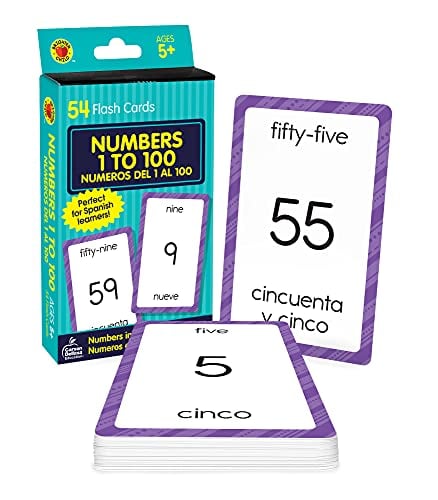 Book Cover Carson Dellosa | Numbers 1â€“100 Bilingual Flash Cards | English and Spanish, Ages 5+, 54ct