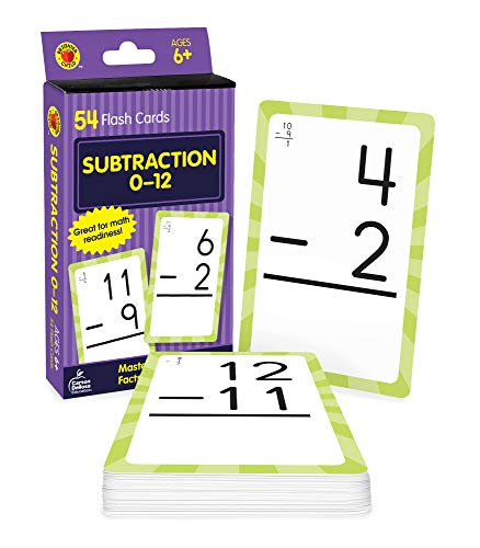 Book Cover Carson Dellosa Subtraction Flash Cardsâ€”Grades 1-3, Subtracting Select Factors Through 12, 100 Math Problems for Elementary Mathematics Practice (54 pc)