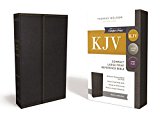 KJV, Reference Bible, Compact, Larger Print, Leathersoft, Black, Red Letter Edition, Comfort Print, 8-point print size