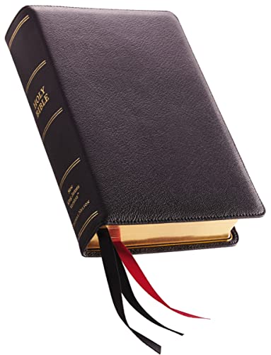 Book Cover NKJV, Single-Column Reference Bible, Premium Goatskin Leather, Black, Premier Collection, Comfort Print: Holy Bible, New King James Version
