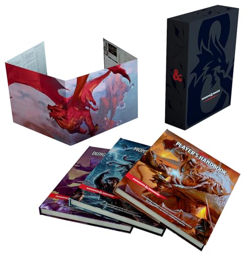 Book Cover Dungeons & Dragons Core Rulebooks Gift Set (Special Foil Covers Edition with Slipcase, Player's Handbook, Dungeon Master's Guide, Monster Manual, DM Screen)