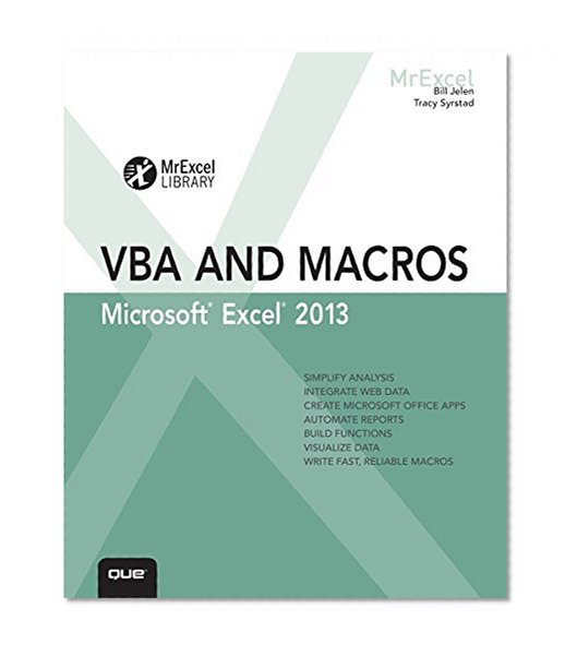 Book Cover Excel 2013 VBA and Macros (MrExcel Library)