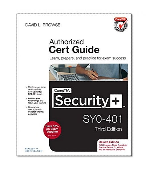 Book Cover CompTIA Security+ SY0-401 Cert Guide, Deluxe Edition (3rd Edition)