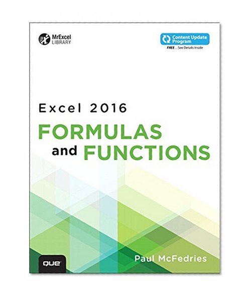 Book Cover Excel 2016 Formulas and Functions (includes Content Update Program) (MrExcel Library)