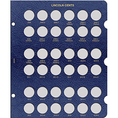 Lincoln Cent Page, Dated 2008-2016