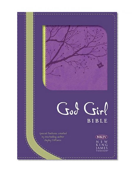 NKJV God Girl Bible, Pretty Purple/Neon Green, Tree Design Duravella