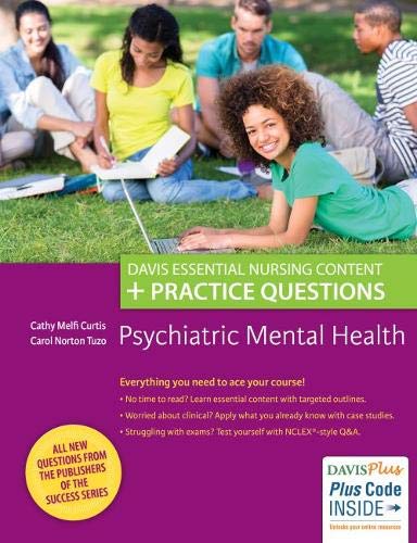Book Cover Psychiatric Mental Health: Davis Essential Nursing Content + Practice Questions