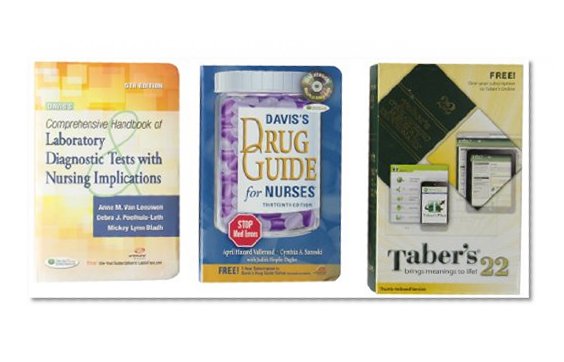 Pkg: Tabers 22nd Index, Vallerand Drug Guide w CD 13th & Van Leeuwen Hnbk Lab & Dx Tests 5th
