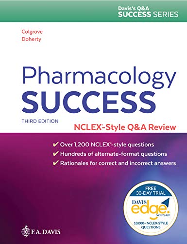 Book Cover Pharmacology Success: NCLEX®-Style Q&A Review (Davis's Q&a Success)
