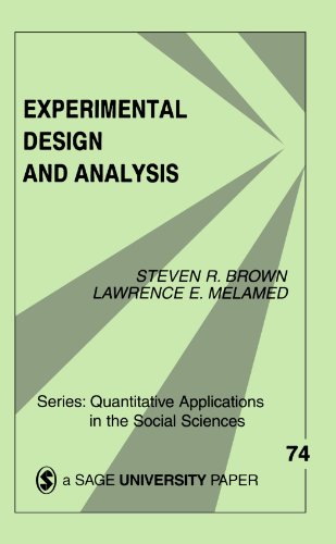 Experimental Design and Analysis (Quantitative Applications in the Social Sciences)