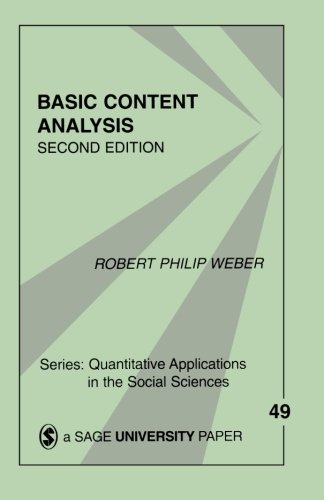 Basic Content Analysis (Quantitative Applications in the Social Sciences)
