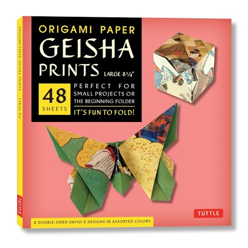 Origami Paper - Geisha Prints - Large 8 1/4" - 48 Sheets: Tuttle Origami Paper: High-Quality Origami Sheets Printed with 8 Different Designs: Instructions for 6 Projects Included