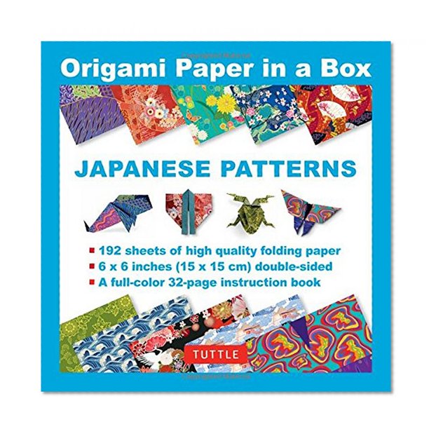 Book Cover Origami Paper in a Box - Japanese Patterns: 192 Sheets of 6x6 Inch High-Quality Origami Paper & 32-page Instructional Book