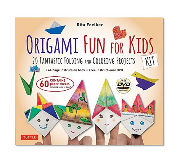 Origami Fun for Kids Kit: 20 Fantastic Folding and Coloring Projects (paper, book & DVD)