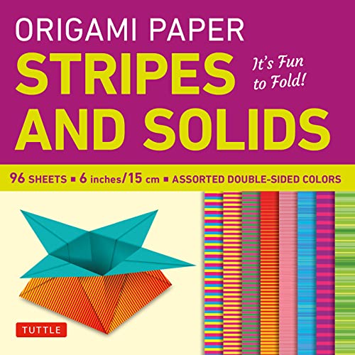 Origami Paper - Stripes and Solids 6" - 96 Sheets: Tuttle Origami Paper: Origami Sheets Printed with 8 Different Patterns: Instructions for 6 Projects Included