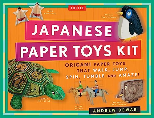 Book Cover Japanese Paper Toys Kit: Origami Paper Toys that Walk, Jump, Spin, Tumble and Amaze!