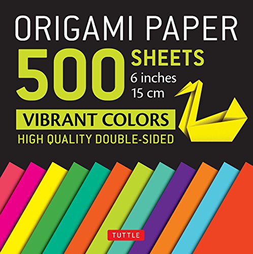 Origami Paper 500 sheets Vibrant Colors 6" (15 cm): Tuttle Origami Paper: Double-Sided Origami Sheets Printed with 12 Different Designs (Instructions for 6 Projects Included)