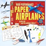 High-Performance Paper Airplanes Kit: 10 Pre-cut, Easy-to-Assemble Models: Kit with Pop-Out Cards, Paper Airplanes Book, & Catapult Launcher: Great for Kids and Parents!