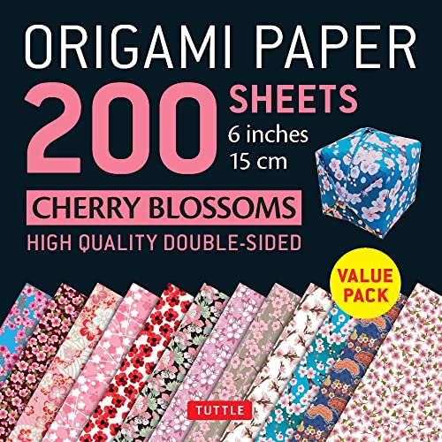 Origami Paper 200 sheets Cherry Blossoms 6" (15 cm)