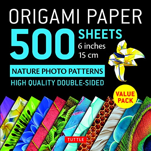 Book Cover Origami Paper 500 sheets Nature Photo Patterns 6 (15 cm): Tuttle Origami Paper: Double-Sided Origami Sheets Printed with 12 Different Designs (Instructions for 6 Projects Included)