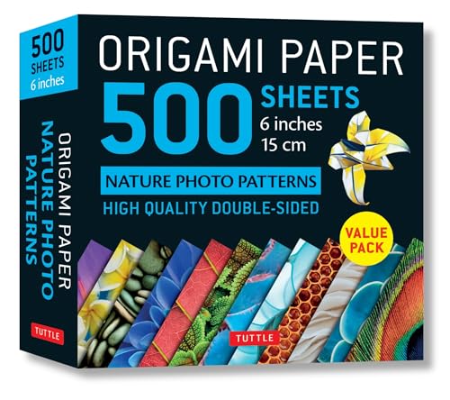 Origami Paper 500 sheets Nature Photo Patterns 6" (15 cm): Tuttle Origami Paper: Double-Sided Origami Sheets Printed with 12 Different Designs (Instructions for 6 Projects Included)