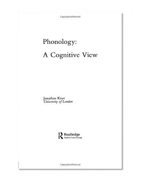 Phonology: A Cognitive View (Tutorial Essays in Cognitive Science Series)