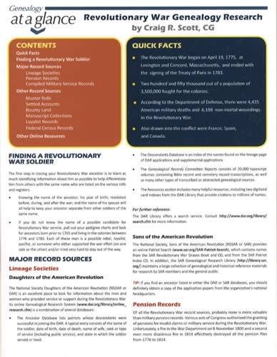 Genealogy at a Glance: Revolutionary War Genealogy Research