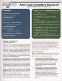 American Cemetery Research (Genealogy at a Glance)
