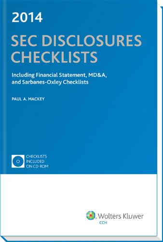 SEC Disclosures Checklists, (2014 Edition) W/ CD-ROM