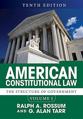 Book Cover American Constitutional Law, Volume I: The Structure of Government