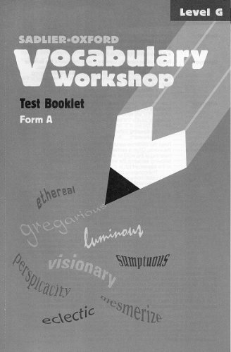 Vocabulary Workshop: Test Book Level G Form A