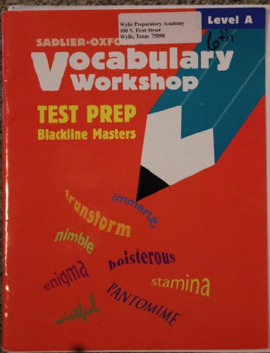 Vocabulary Workshop Test Prep Blackline Masters level A