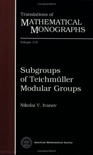 Subgroups of Teichmuller Modular Groups (Translations of Mathematical Monographs)