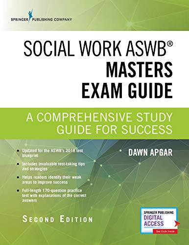 Book Cover Social Work ASWB Masters Exam Guide, Second Edition: A Comprehensive Study Guide for Success - Book and Free App â€“ Updated ASWB Study Guide Book with a Full ASWB Practice Test