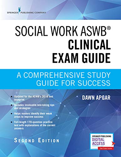 Book Cover Social Work ASWB Clinical Exam Guide, Second Edition: A Comprehensive Study Guide for Success - Book and Free App â€“ Updated ASWB Clinical Exam Guide with ASWB Clinical Practice Exam