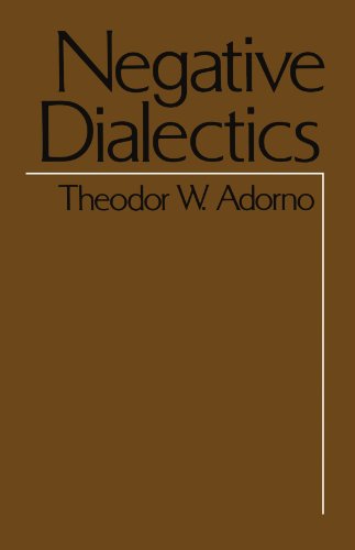 Book Cover Negative Dialectics (Negative Dialectics Ppr)