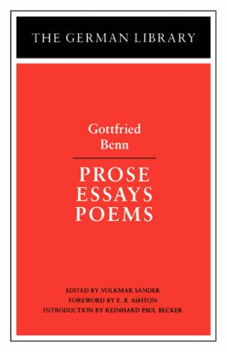 Prose Essays Poems: Gottfried Benn (German Library)